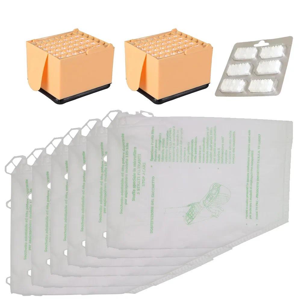 Dust Bags + Fragrance Block + HEPA Filter For Vorwerk Kobold VK135 VK136 FP135 FP136 Vacuum Cleaner