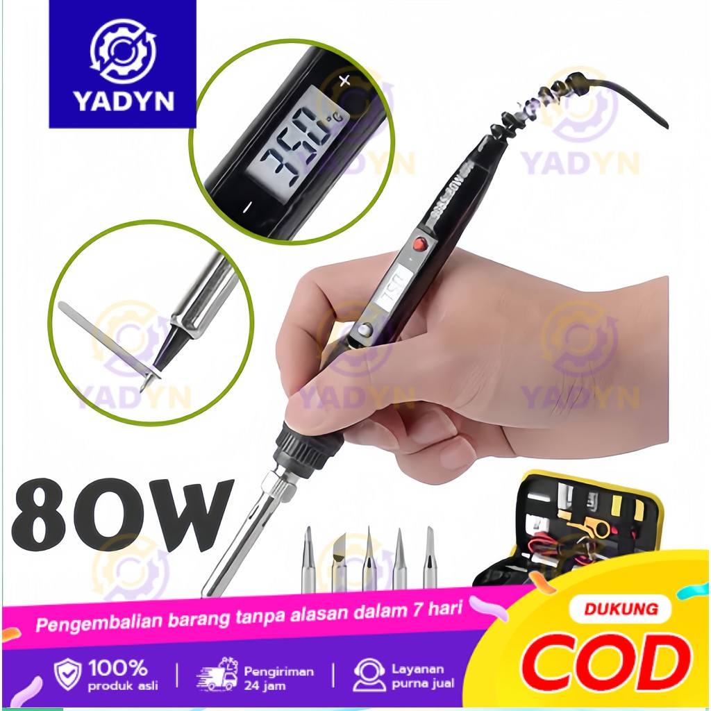 COD Solder 908S 80W Digital Adjustable Temperature - Solder Digital 80W/Solder Listrik 80 Watt Cepat