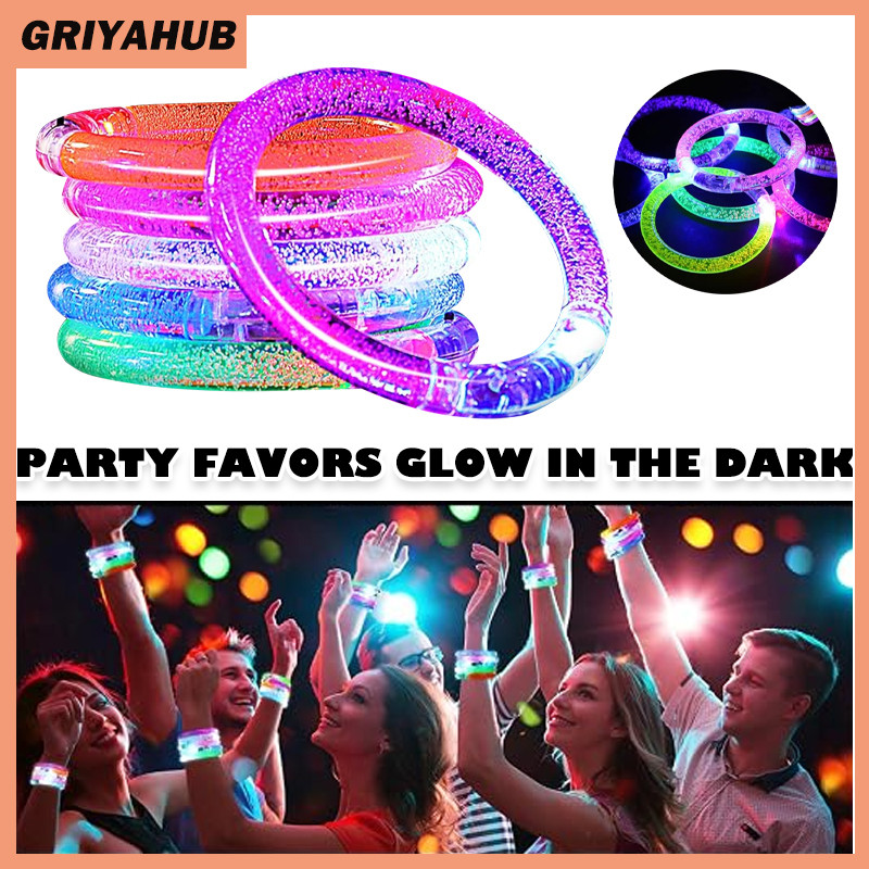 Gelang LED Glow Bercahaya Dalam Gelap/Mainan Gelang Akrilik Lampu Led Kelap/Gelang Konser Lampu/Gela