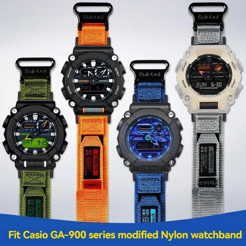 For Casio G-SHOCK Sports canvas strap for GA-900 GA900 Modified Watchband Waterproof Sports nylon GA
