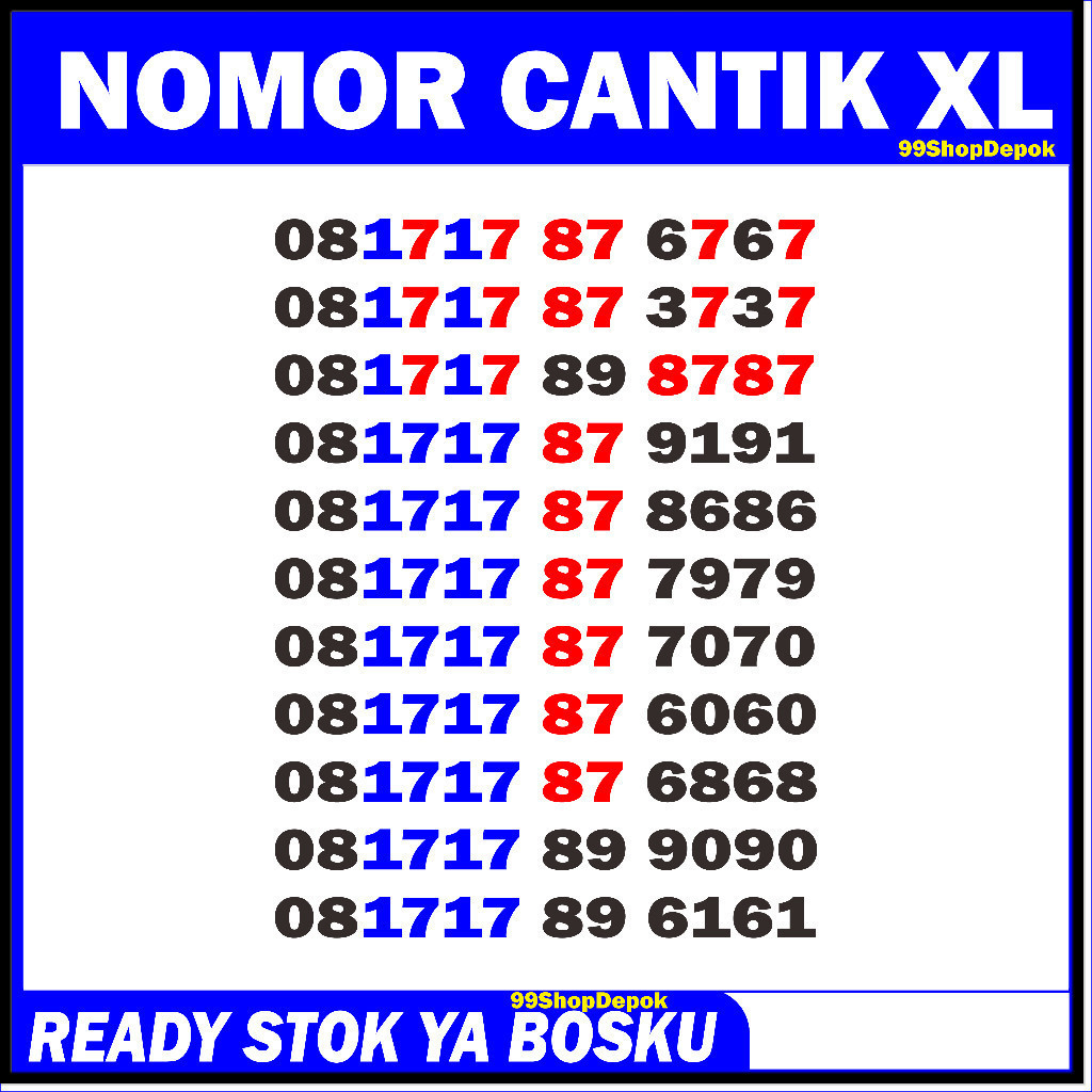Nomor Cantik XL 1717 6767 3737 XL 8787 Kartu Perdana Nomer Cantik XL 4g 5g 6161 9191 6868 7070 7979