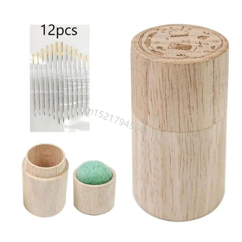 Multifunctional Needle Holder Embroidery Needle Holder Wooden Needle Holder 6XDE