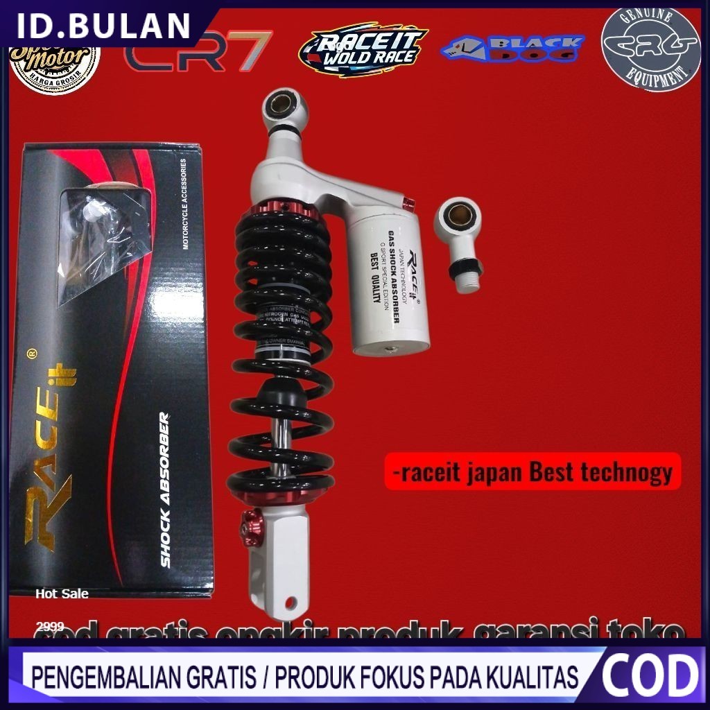 ORIGINAL SHOCKBREAKER RACEIT TABUNG ATAS MODEL GOG YSS SHOCK MATIC BlACK SIlVER MOTOR VARIO MIO BEAT