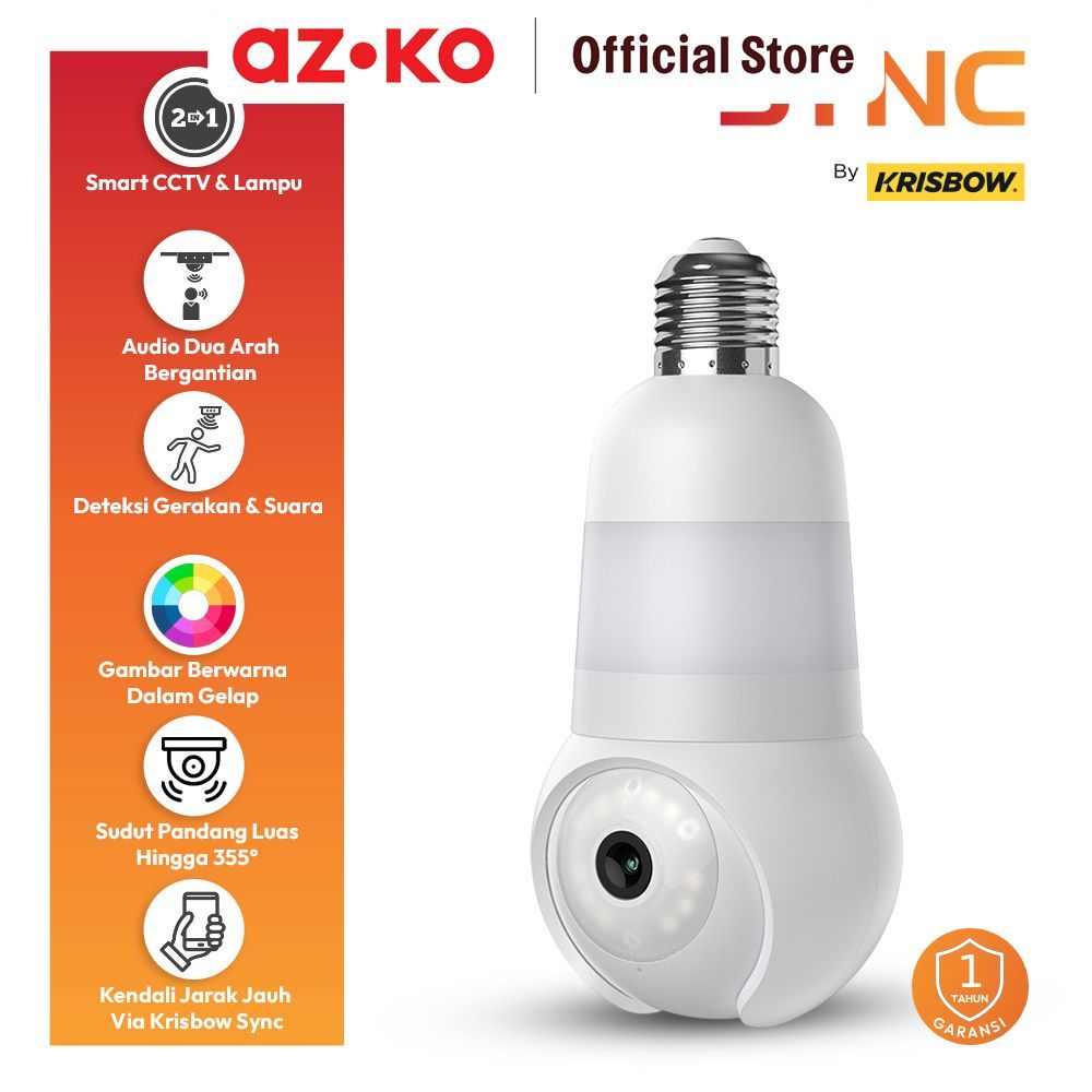 azko Sync Smart IP Camera Wifi Bulb PTZ E2 Kamera IP