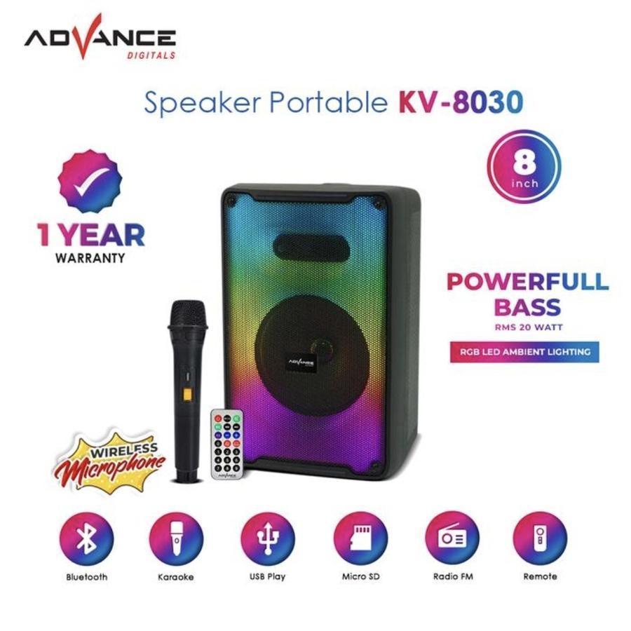 Advance KV8030 Speaker Bluetooth Karaoke Meeting Speaker Portable Free 1 MIC