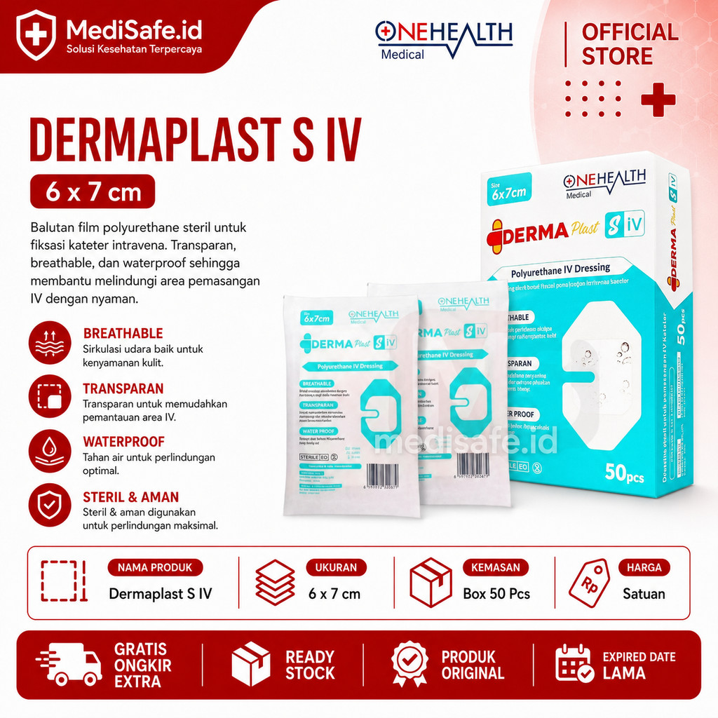 Dermaplast S IV 6 x 7 Plester Fixasi Infus IV Dressing / Satuan M10