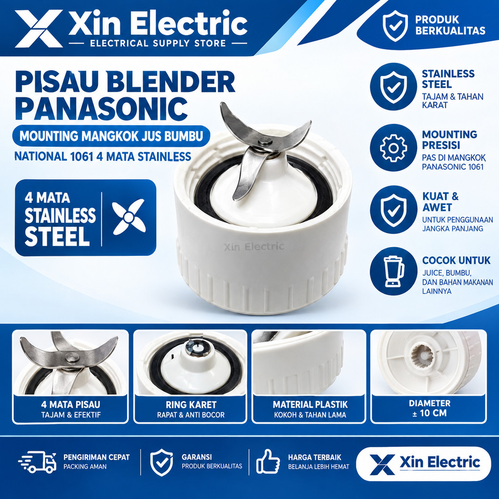 Mounting Pisau Blender Spare Part Mata Pisau Stainless Tipe 1061 untuk Panasonic