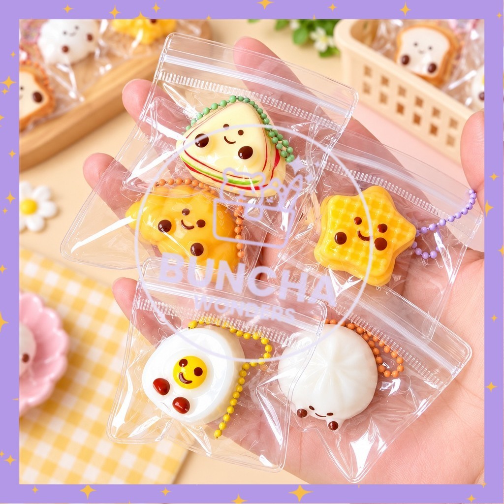 MN Gantungan Kunci Karakter Makanan Ganci Tas Squishy Mainan Anak Souvenir Koleksi Hadiah A-GK140