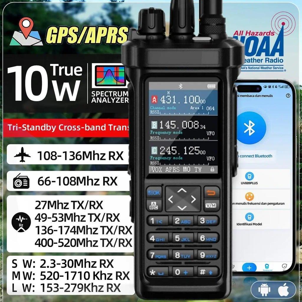 GPS APRS Walkie Talkie Long Range 10W Professional Walkie Talkie Shortwave HF Radio VHF UHF AM/FM/CB