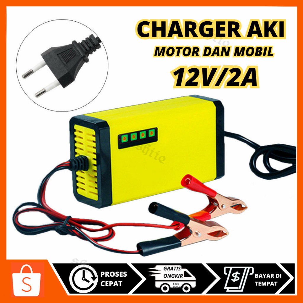 Charger Aki Motor mobil 12V 7 AH hingga 20 AH UD12 otoheroes