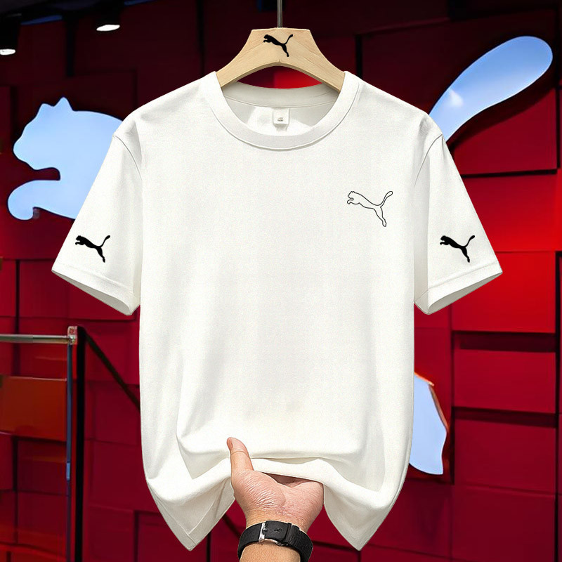 Kaos PUMA Pria Cotton Combed 24s Premium Lengan Pendek Sport Casual Bisa COD