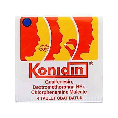 Konidin Tablet - Meredakan Batuk & Flu, Obat Batuk Dewasa & Anak, 1 Strip Isi 4 Tablet (HUSNA)