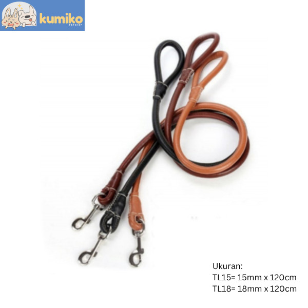 TALI TUNTUN ANJING KULIT SINTETIS - TALI JALAN ANJING - DOG LEASH