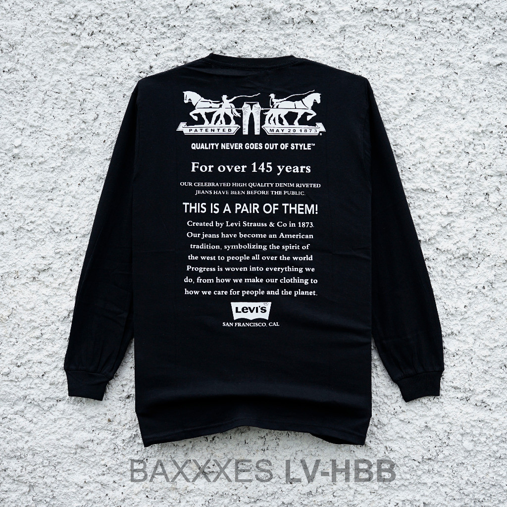 Kaos Branded - Kaos Pria Lengan Panjang Back Horses Premium