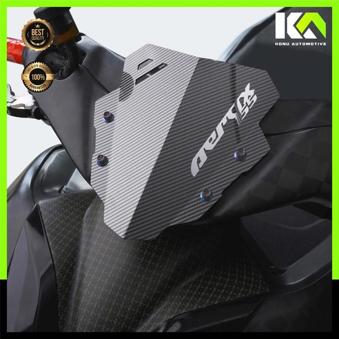 VISOR AEROX 155 HITAM WINDSHIELD TAMENG DEPAN YAMAHA ALL NEW AEROX