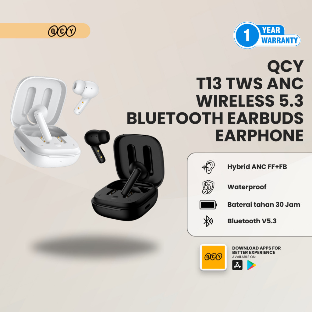 TWS QCY T13 ANC TWS Wireless Earbuds Original