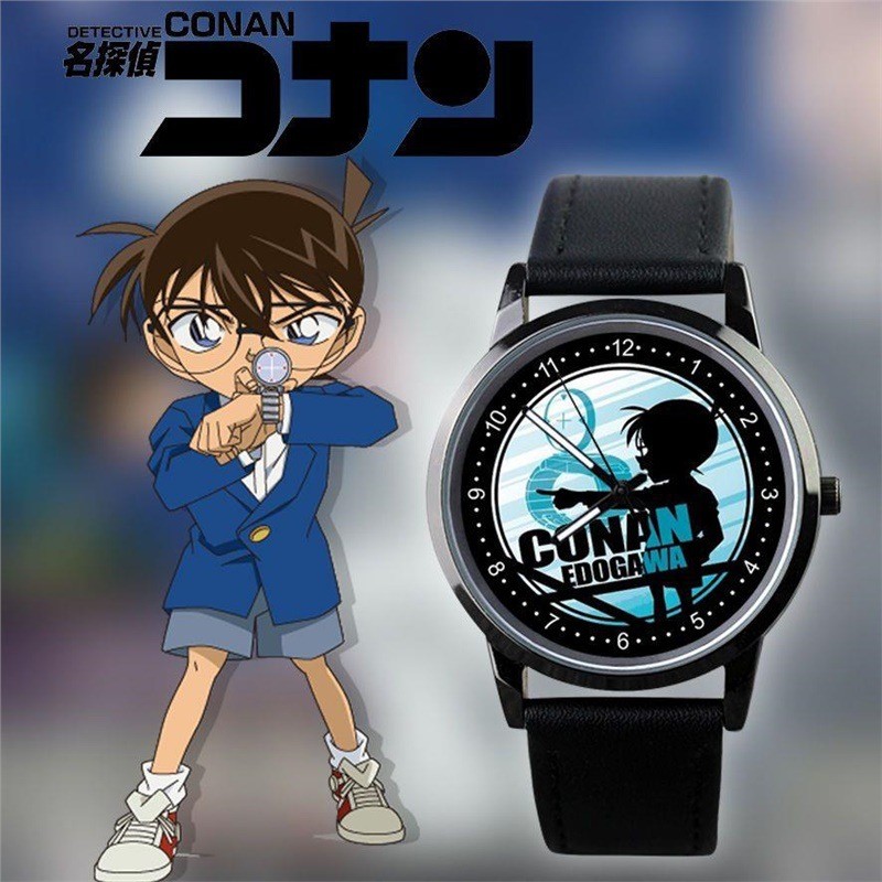 Detective Conan Waterproof Watch Kaito Kid Haibara Ai Mouri Ran Merchandise Quartz Watch Student Bir
