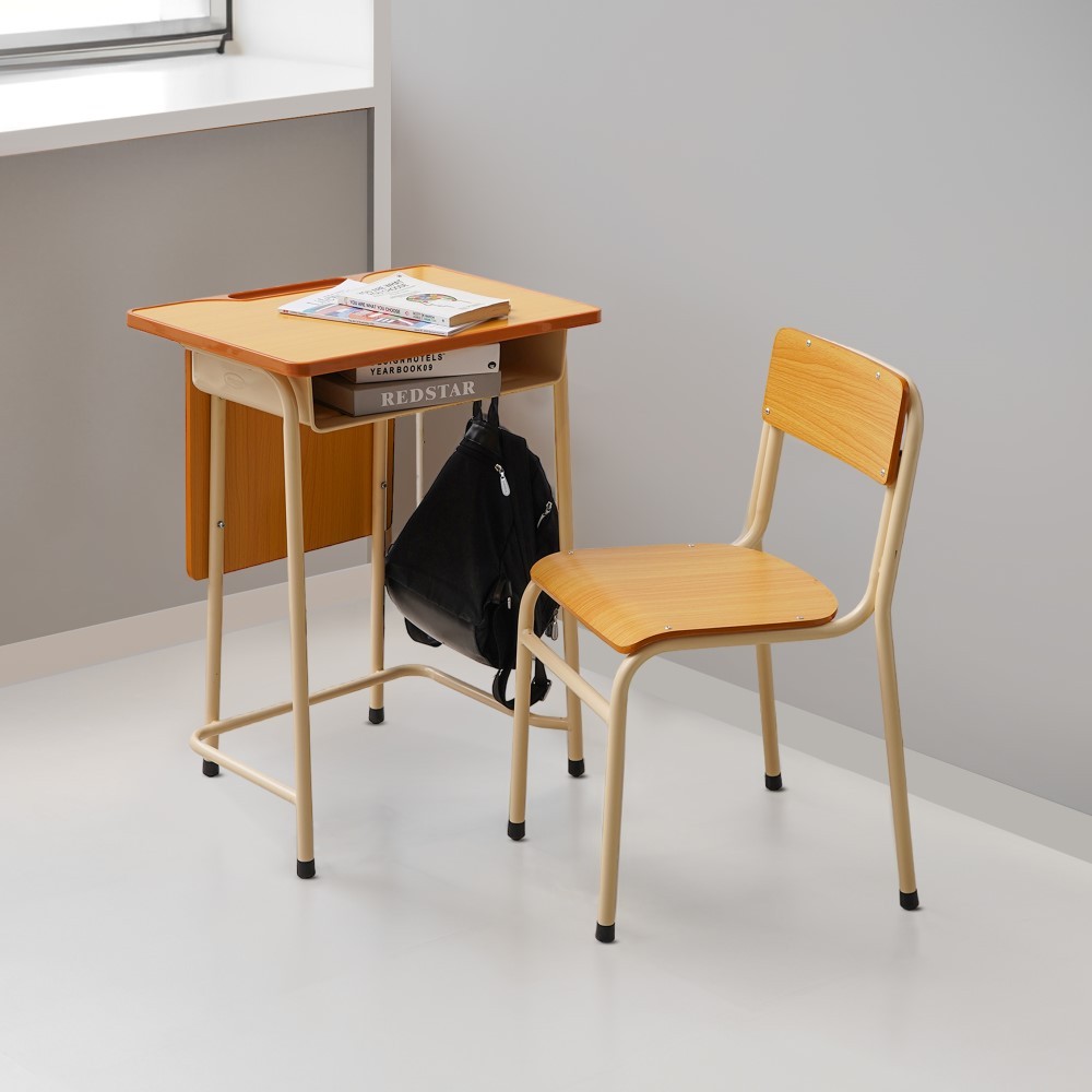 Informa Poly Set Meja & Kursi Sekolah - Cokelat Study Table Chair Perlengkapan Furniture Belajar Mej
