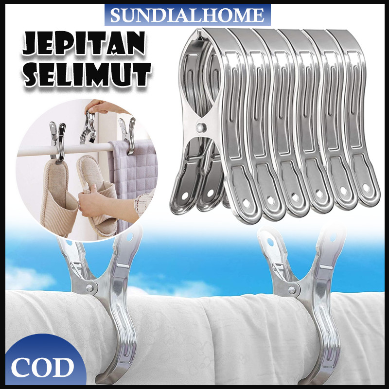 10PCS JEPITAN JEMURAN BAJU STAINLESS ANTI KARAT KLIP/Jepitan Baju Stainless Penjepit Klip Serbaguna