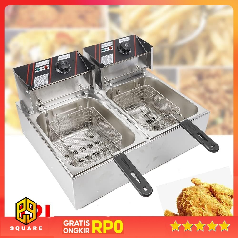 WUTANG Penggorengan Elektrik Fryers Dual Tank 5000W 12L - W-12 Original 99 Square