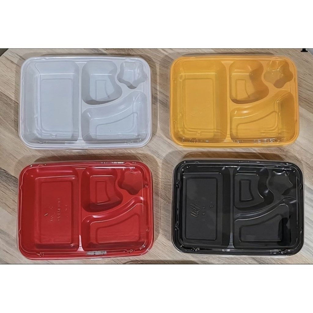 TRAY BENTO BINTANG HIPS WARNA WADAH+TUTUP MULIAPACK MIKA BENTO