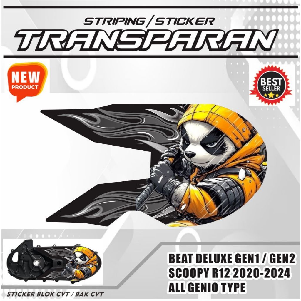 VARIASI STICKER TRANSPARAN BLOK CVT SCOOPY / STIKER BAK CVT BEAT DELUXE / CVT GENIO STRIPING MOTOR