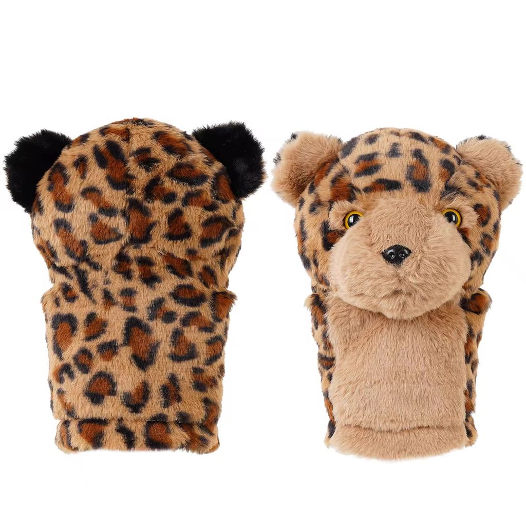 Golf Cover Leopard Driver Head Cover Golf 460cc Plush Sarung Pelindung Stik Golf Driver Boneka
