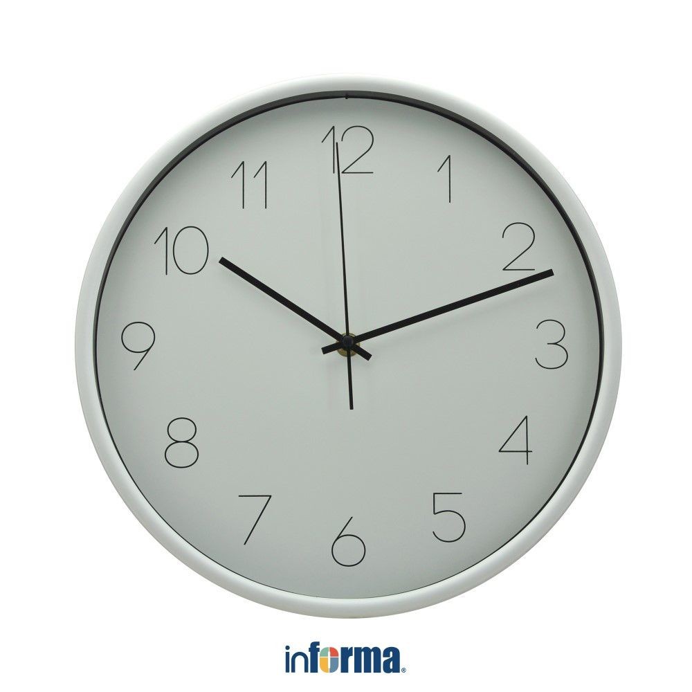 Informa 30 cm Jam Dinding 6911 - Putih Wall Clock Jam Tembok Aesthetic Dekorasi Rumah Hiasan Dinding