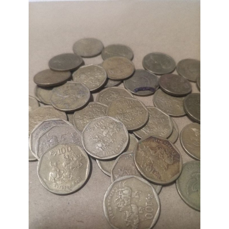 CB3.  KOIN 100 RUPIAH KARAPAN SAPI  (BEKAS) ORIGINAL