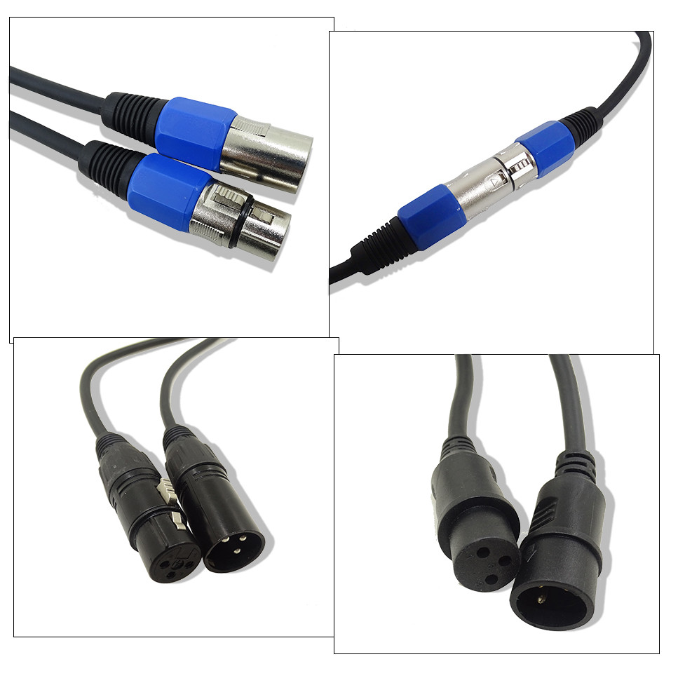 10 Pcs/lot 3 PIN DMX Cable 1M-20M Black Connector DMX Signal Line Cable Used For DMX512 Controller L