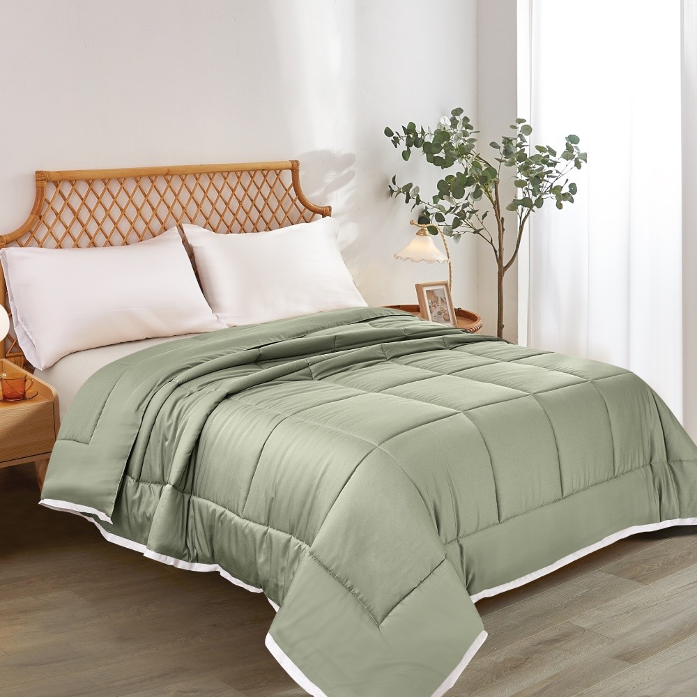 Informa Bed Cover Bambu Hijau Sage King Queen Single 260X230 240X210 160X210 Selimut Tebal Bedcover 