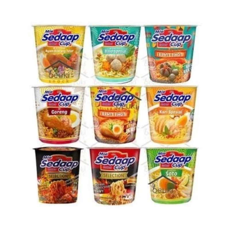 SAG MIE Sedaap Cup Rasa Ayam Jerit | Goreng | Kari Mercon | Korean Spicy Mi Instan Makanan Ringan