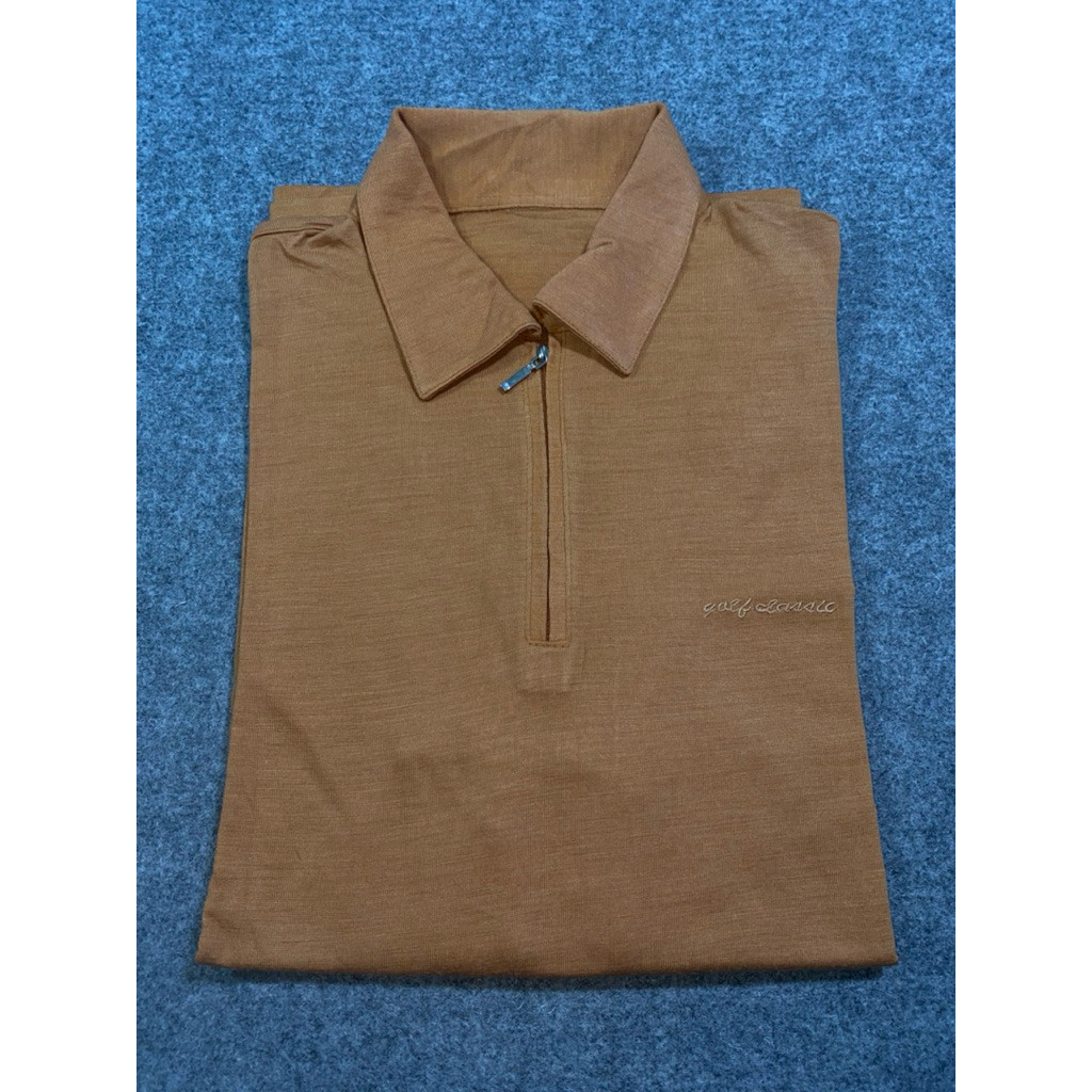 BAJU KAOS KERAH KATUN COKLAT SIZE M