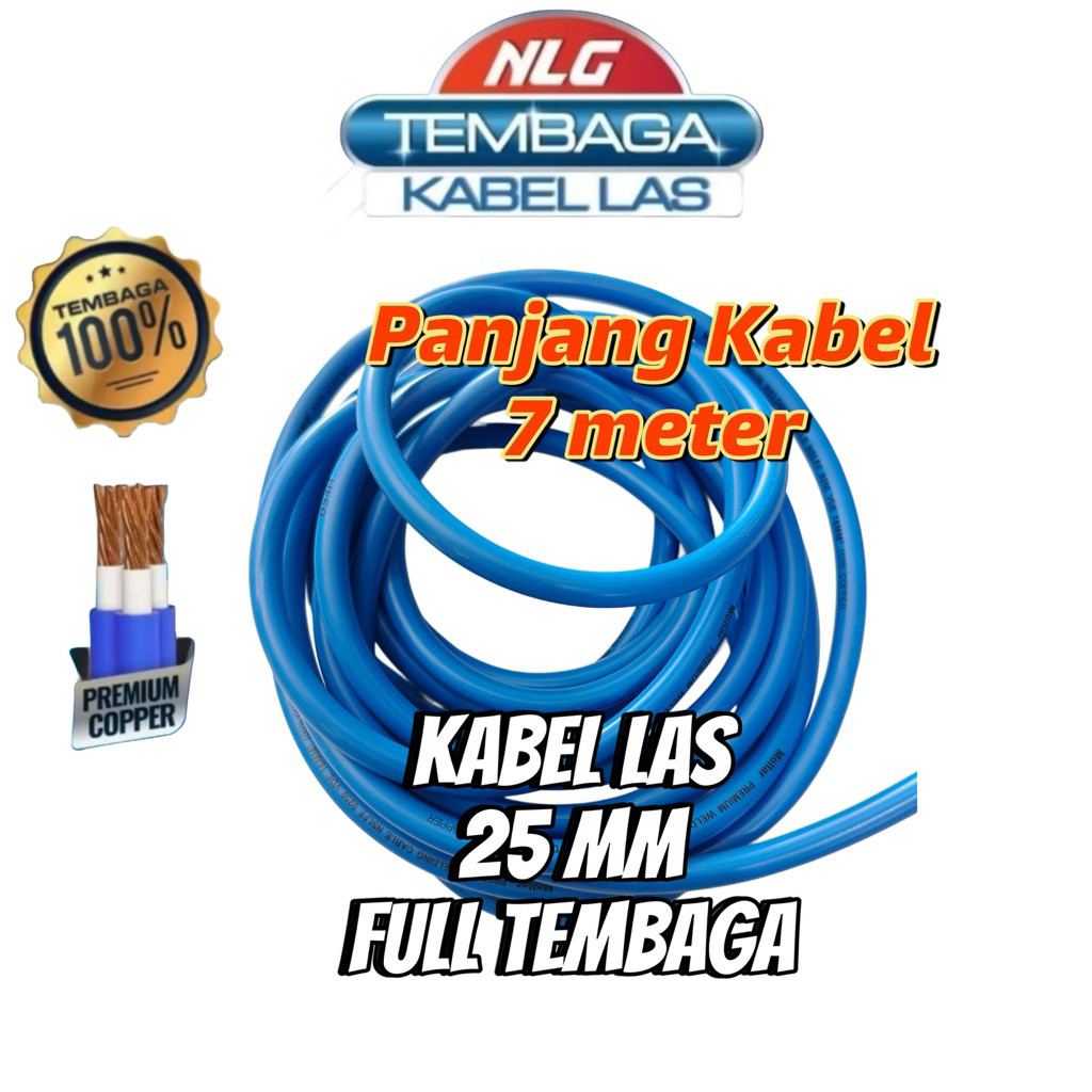 Kabel las NLG Premium 7 meter 25 mm FULL TEMBAGA kabel trafo las listrik