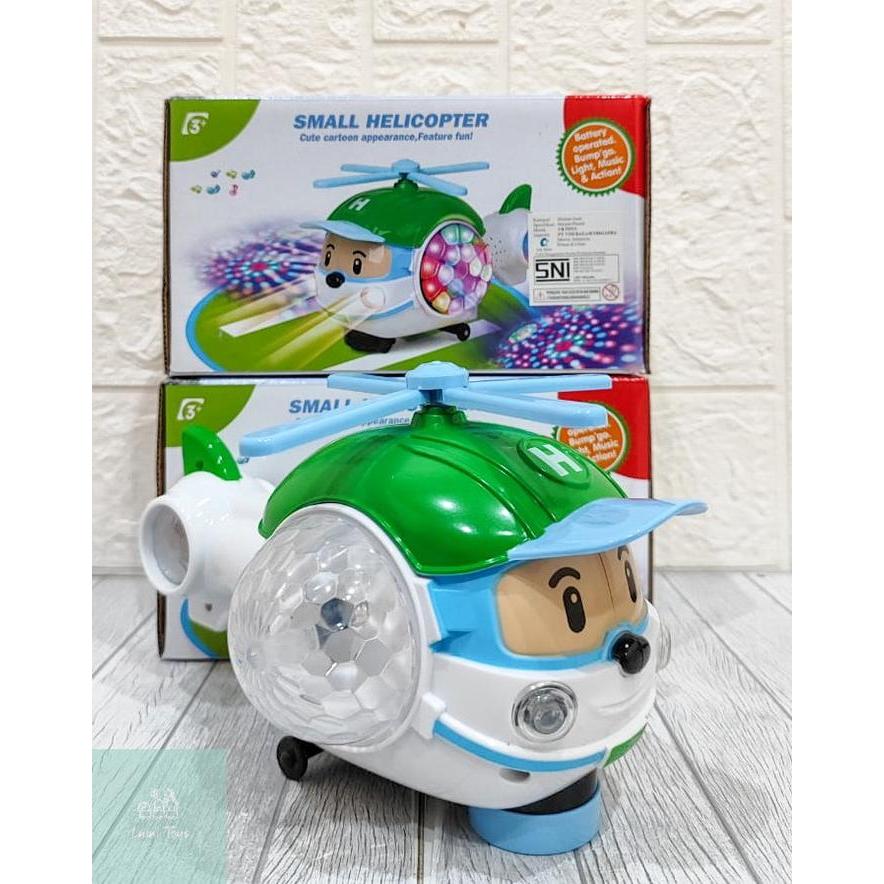 Mainan Anak Robo Helicopter Poli Helly Helikopter Light & Sound