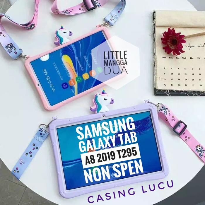NEW Case Samsung Galaxy Tab A8 2019 T295 Cover Samsung Tab A 8 2019 Lucu - Unicorn Pink PREMIUM