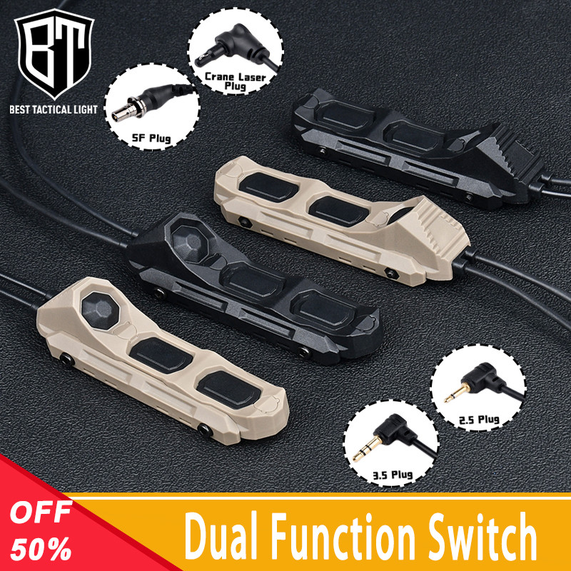 WADSN Tactical AXON Remote Wire Control Dual Function Pressure Swit Flashlight PEQ NGAL Laser Button