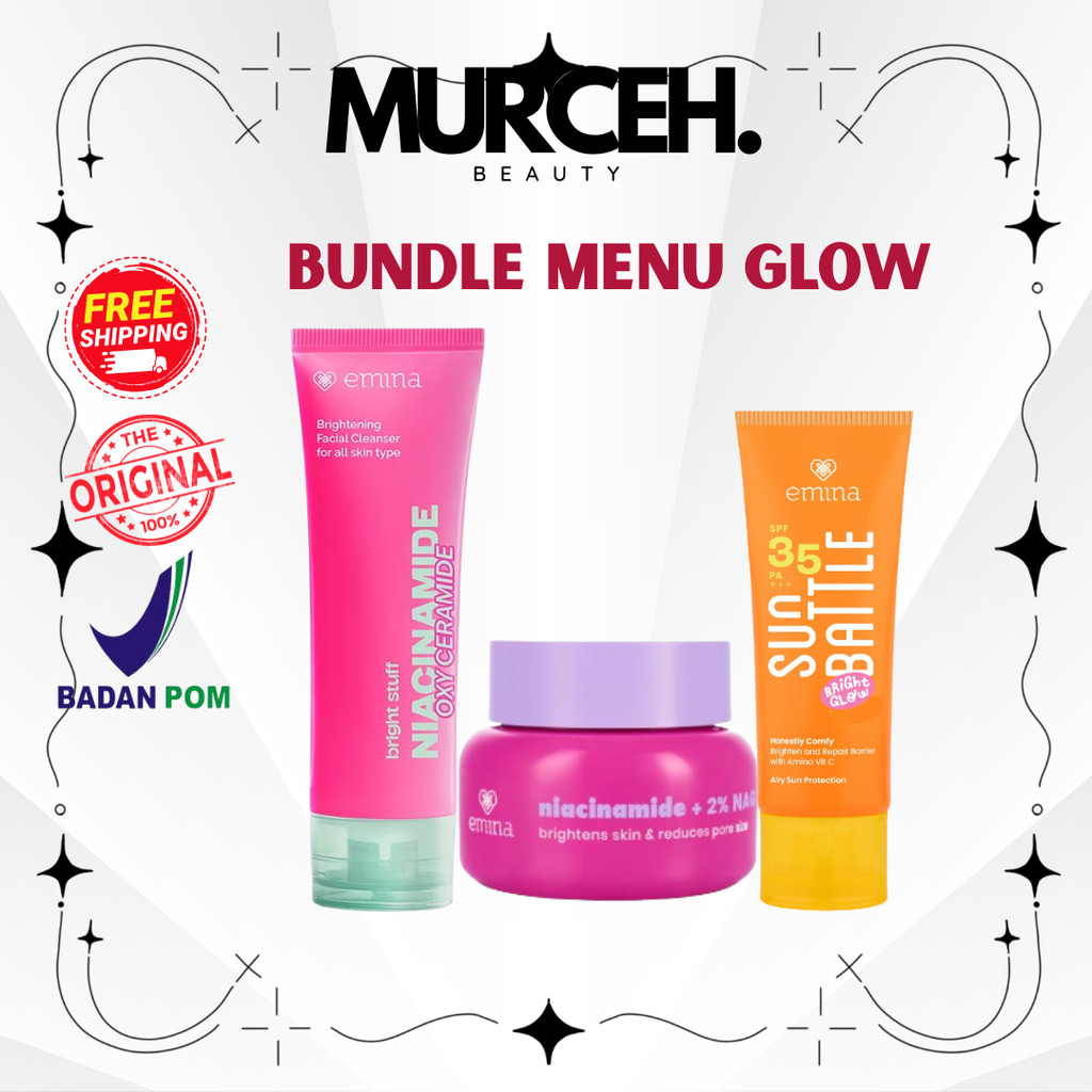 [MURCEH]Emina Skin Diner Package 3Pcs Bundle Menu Glow | PAKET ISI 3 | Paket Skincare Remaja Mencera