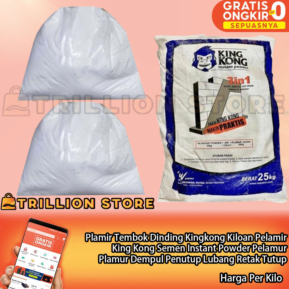 Kingkong Kiloan Plamir Tembok Dinding Pelamir King Kong Semen Instant Powder Pelamur Plamur Dempul P