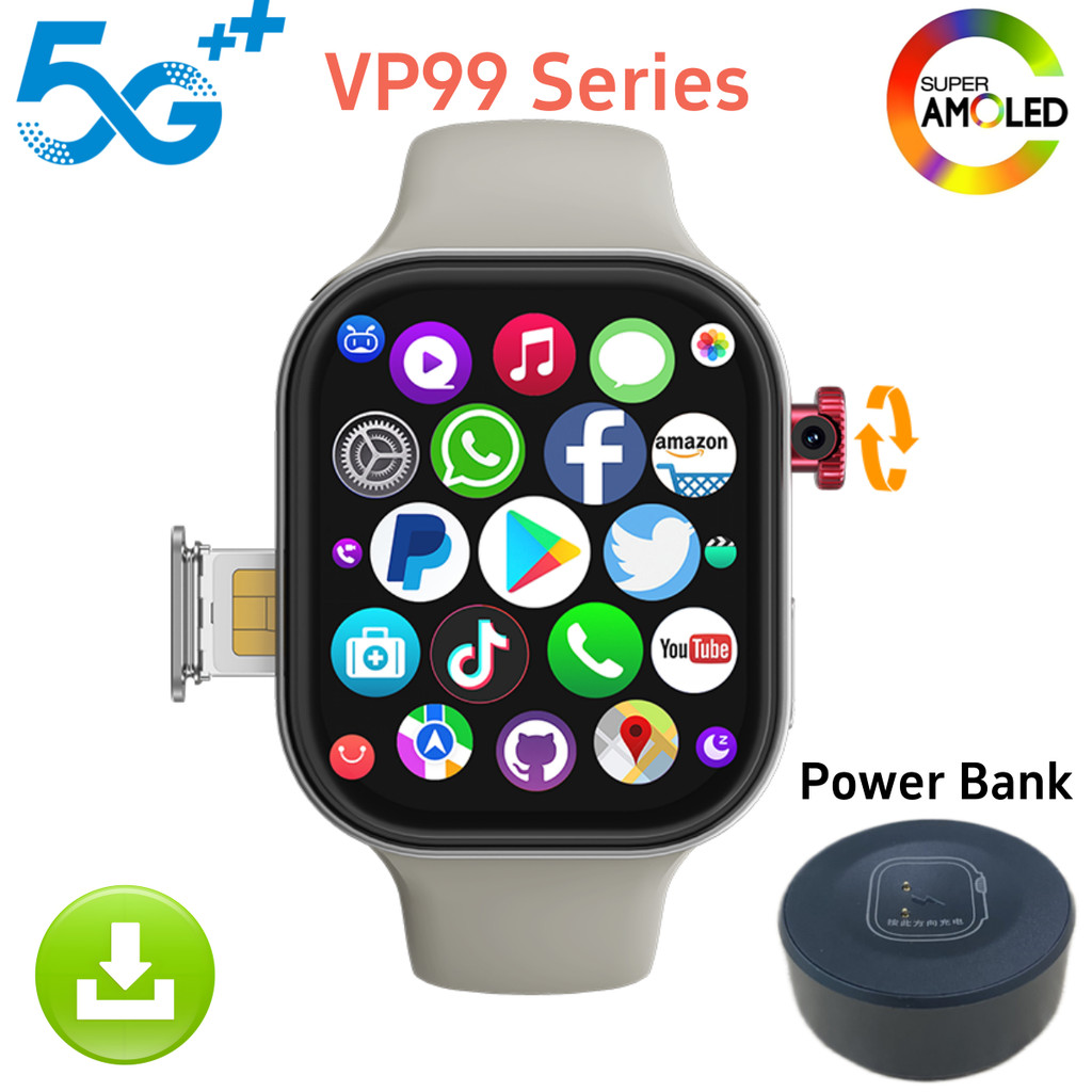4G Cellular Version VP99 Smartwatch 2.29'' 5G Android Smart Watch With Heart rate Blood pressure Blo