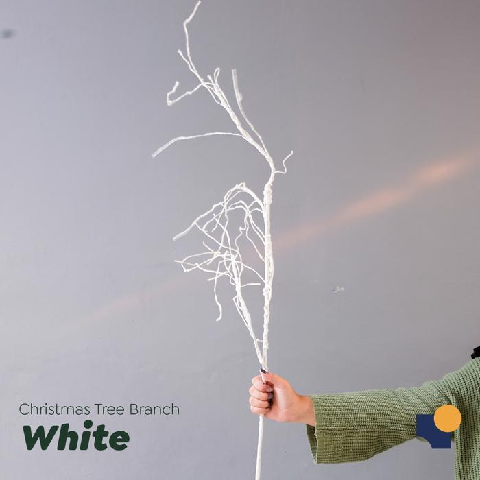 Christmas Tree Branch - Behind the Lens - Properti Foto Props Natal Ranting Kayu Pohon - White