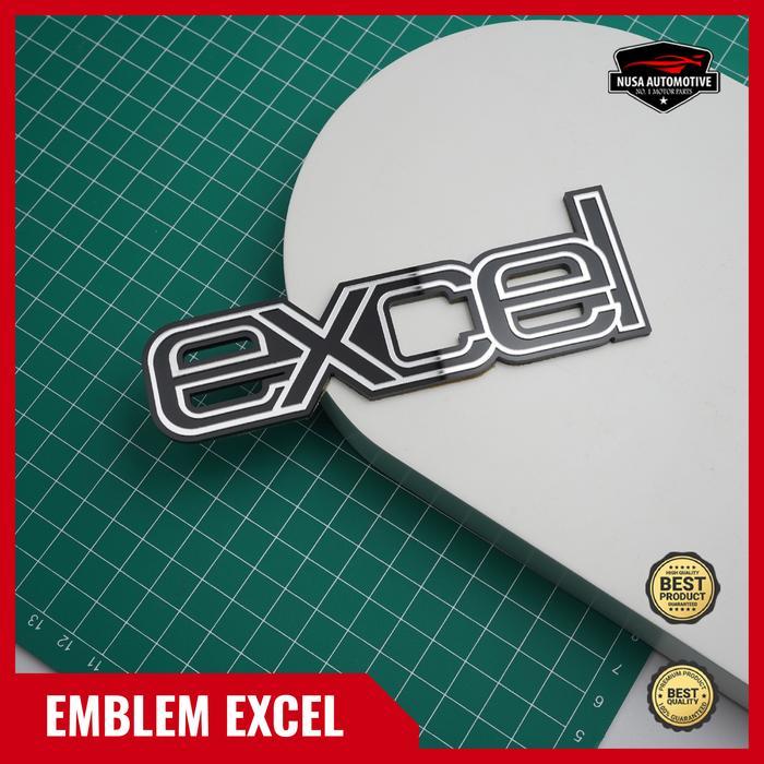 EMBLEM VESPA EXCEL 150 BADGE STIKER TIMBUL VESPA EXCEL VESPA CLASSIC - Hitam-silver