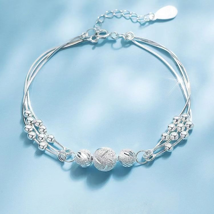 Gelang Perak Berlapis Untuk Wanita, Gelang Manik Transfer Anak Perempuan, Hadiah Ulang Tahun Untuk A