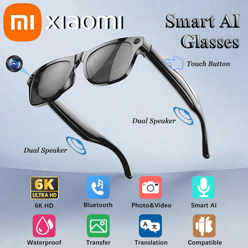 Xiaomi 6K HD AI Smart Glasses Multifunctional Camera Chatgpt Bluetooth Call Voice Assistant Music Pl