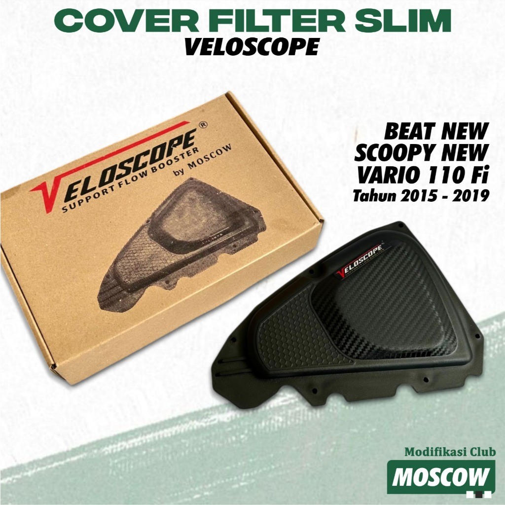 COVER FILTER SLIM VELOSCOPE  BEAT NEW FI ESP POP STREET VARIO 110 FI SCOOPY FI ESP NEW SUDAH INCLUDE
