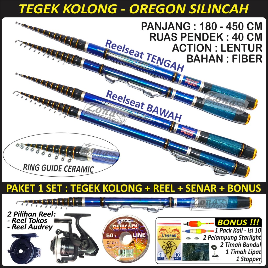 TEGEK KOLONG OREGON SILINCAH - CARBON - ACTION HARD - 180 210 240 270 300 360 450 CM