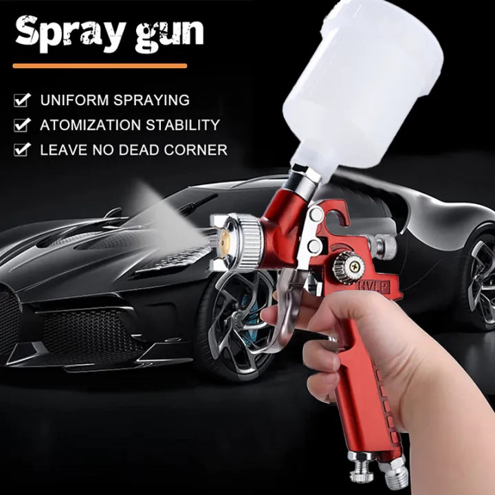(Alfa808) Paint Sprayer Spray Gun Alat Semprot Cat spet cat kompresor Air Brush Nozzle 0.8mm Cup 125