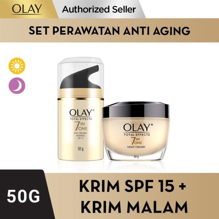 Paket Hemat Olay Set Perawatan Wajah Noda Hitam dan Kerutan Anti Aging - Day & Night Cream [Tandem] 