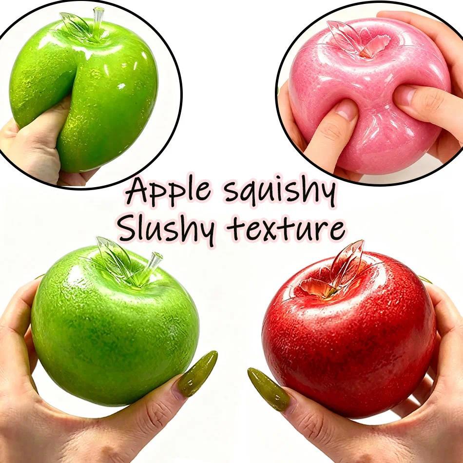 Slushy Texture Green Apple Slushie Stress Ball Squishy Toy Cruny Moldable Non-Bounce Sensory Fidget 