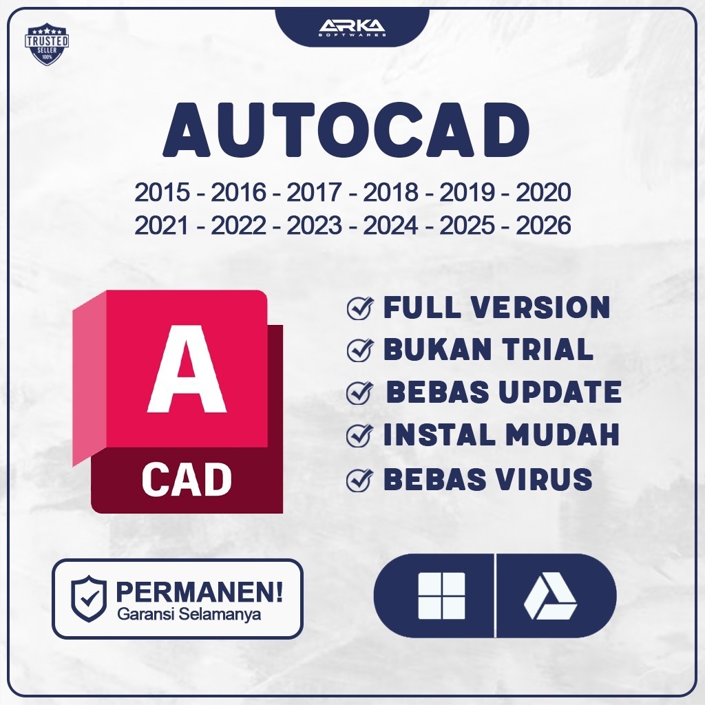 AutoCAD 2026 Full Version Lifetime Windows & Mac Software Desain Arsitek Teknik Sipil PC
